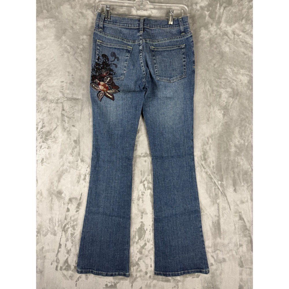 Guess Jeans Women's Size 24 Bootcut Embellished Floral‎ Denim Pants - Picture 2 of 8